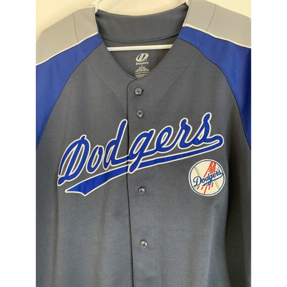 New Mens Dynasty LA Dodgers NLB Baseball Jersey Gray Size L 42-44 - Picture 7 of 8
